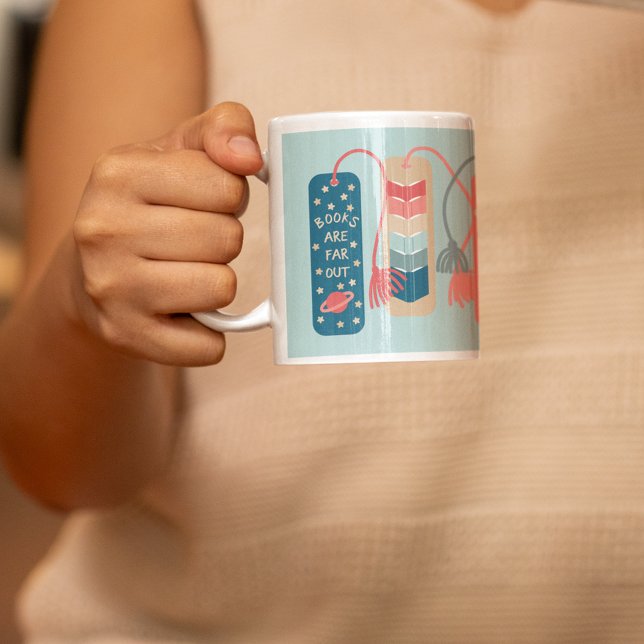 Books and Reading Themed Bookmarks Illustrated Coffee Mug (Creator Uploaded)