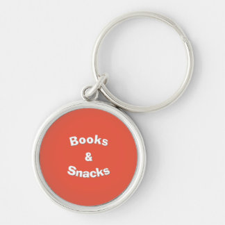 Books and Snacks customisable slogan Key Ring