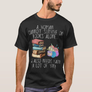 Books And Yarn Lover Funny Knitting T-Shirt