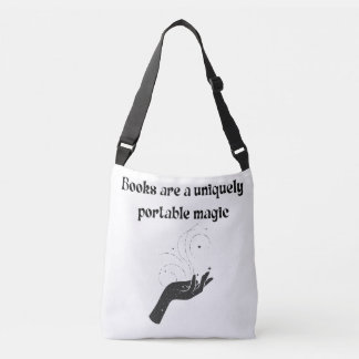 Books Are A Uniquely Portable Magic Black Reader Crossbody Bag