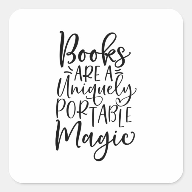 Books Are A Uniquely Portable Magic Square Sticker (Front)
