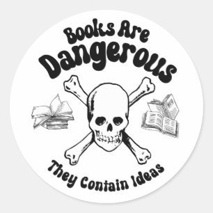 Books are Dangerous Classic Round Sticker