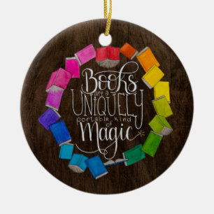 Books are Magic Ceramic Tree Decoration