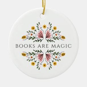 Books Are Magic Ceramic Tree Decoration