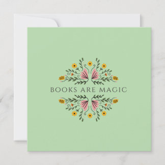 Books are Magic Green Bookish Invitation