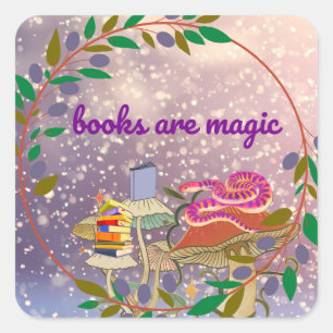 books are magic square sticker