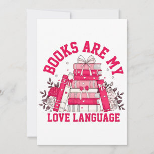Books Are My Love Language Bookish Valentine Day  Holiday Card