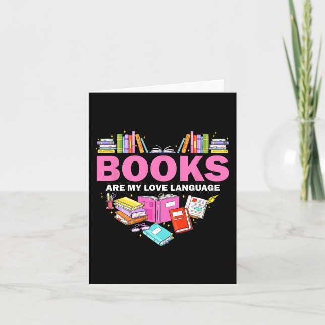 Books Are My Love Language Reading Lover Librarian Card (Front)