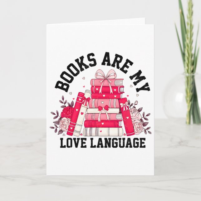 Books Are My Love Language Valentine Book Club Boo Card (Front)