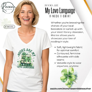 Books Are My Love Language Women's V-Neck T-Shirt
