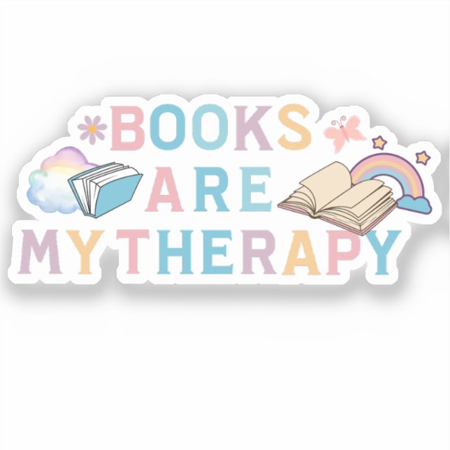 Books Are My Therapy Colourful Book (Front)