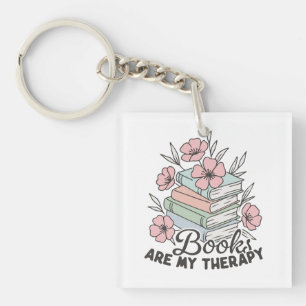 Books are my therapy key ring