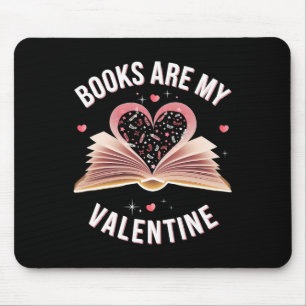 Books Are My Valentine Cute Heart Book Lover Valen Mouse Pad