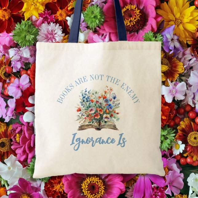 Books are not the enemy Protest Book Banning Tote Bag (Creator Uploaded)