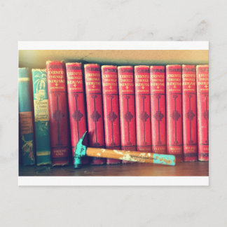 Books are stronger than hammers postcard
