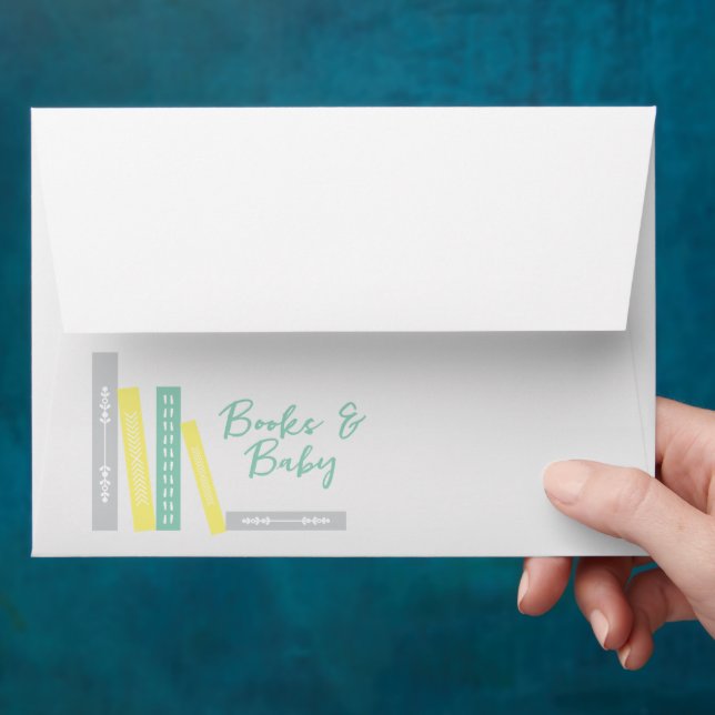 Books Baby Shower Envelope (Hand)