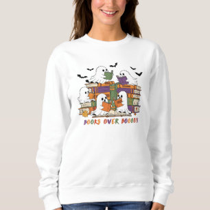 Books Before Boooos Cute Ghost Halloween Sweatshirt