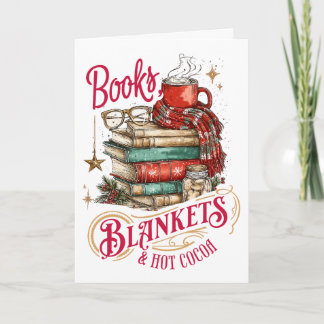 Books Blankets and Hot Cocoa Holiday Card