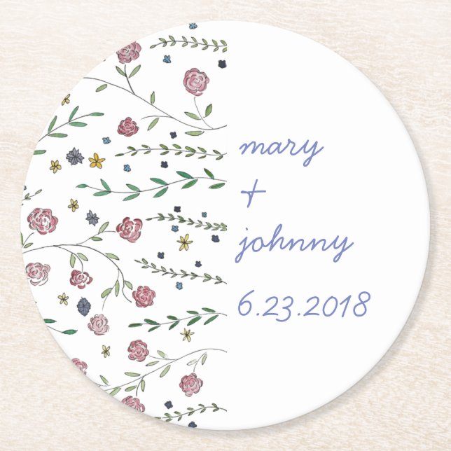 Books & Blossoms Coasters (Front)