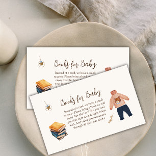 Books Boho Boy Winter Clothes For Baby Shower Enclosure Card
