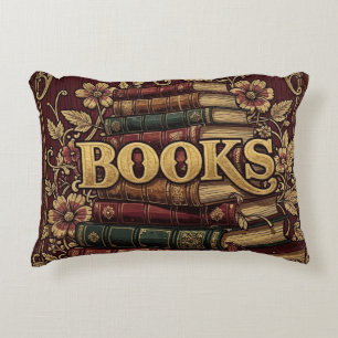 Books Book Lovers Writers Readers Bibliophiles Decorative Cushion