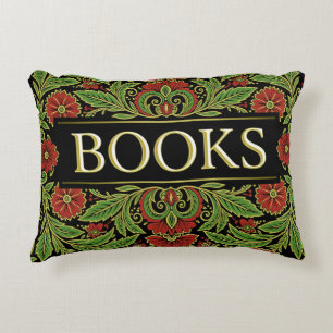Books Book Lovers Writers Readers Bibliophiles Decorative Cushion