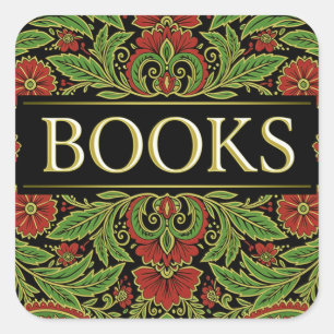 Books Book Lovers Writers Readers Bibliophiles Square Sticker