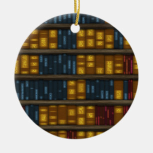 Books, Books, Books - Bookshelf Pattern Ceramic Tree Decoration