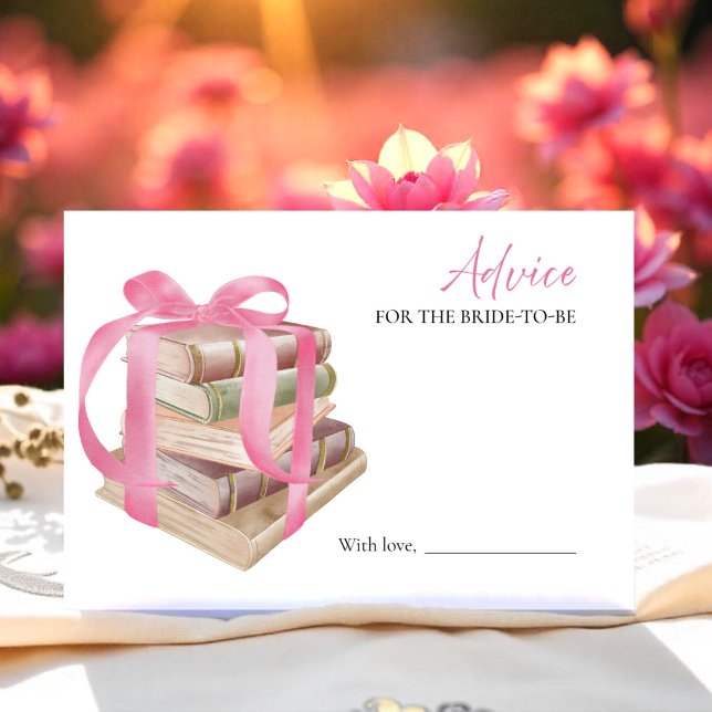 Books Bridal Shower Advice for the Bride Card (Creator Uploaded)