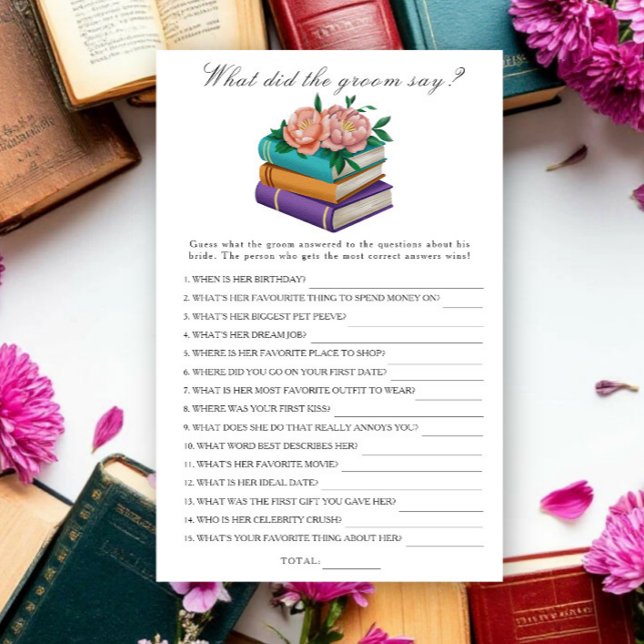 Books Bridal shower What did the groom say game (Creator Uploaded)