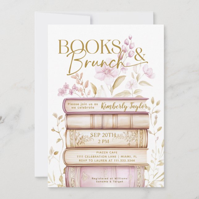 Books & Brunch Story Book Bridal Shower Invitation (Front)
