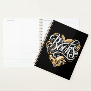 Books Calligraphy heart shaped Planner