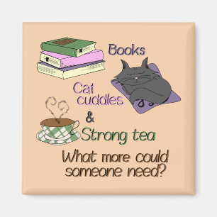 Books, Cat cuddles and Tea Magnet