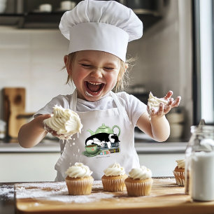 Books Cat Tea Cute Kids Apron