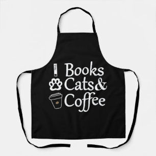 Books Cats & Coffee Apron