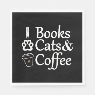 Books Cats & Coffee Napkin