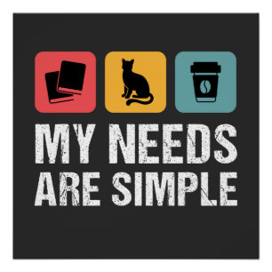 Books Cats Coffee Poster