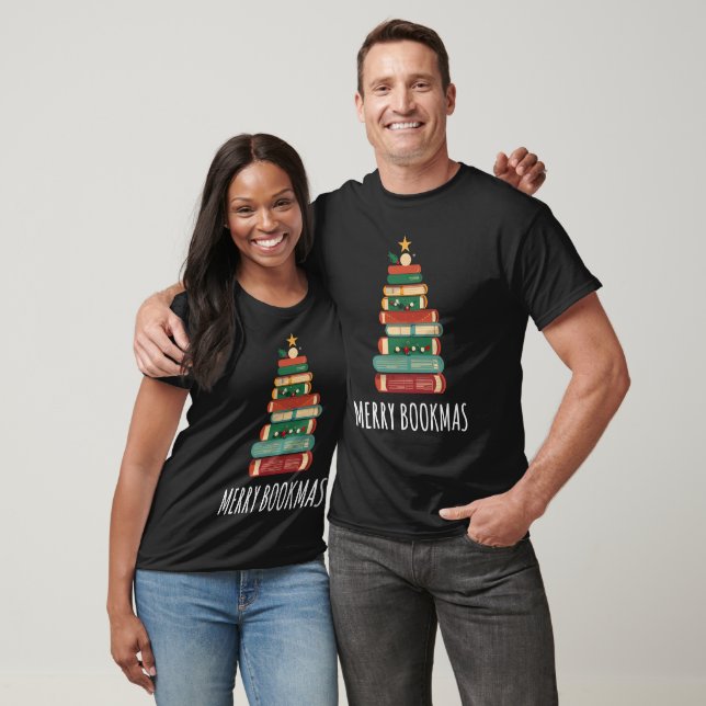 Books Christmas Tree Merry Bookmas T-Shirt (Unisex)