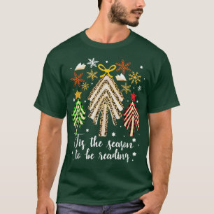 Books Christmas Tree Tis The Season To Be Reading  T-Shirt