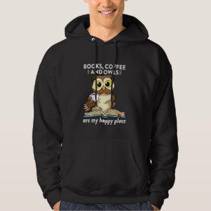 Books Coffee And Owls Teacher Student Reading Hoodie