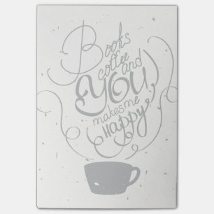 Books Coffee And You Makes Me Happy Post-it Notes