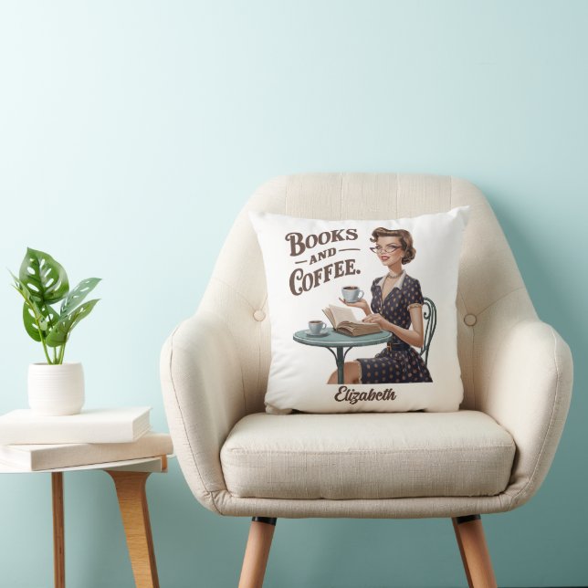 Books & Coffee Book Lover Quote Cushion (Chair)