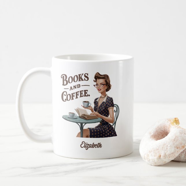 Books & Coffee Book Lover Quote Mug (With Donut)