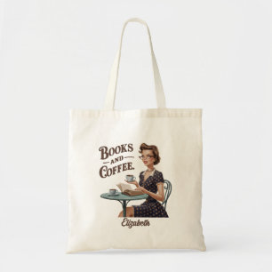 Books & Coffee Book Lover Quote Tote Bag
