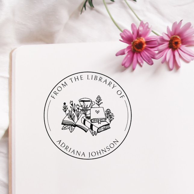 Books & Coffee Flowery From The Library Of Rubber Stamp (Creator Uploaded)