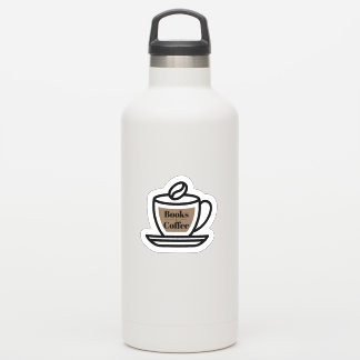 Books & Coffee Outline Sticker