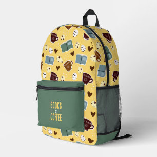Books & Coffee Printed Backpack