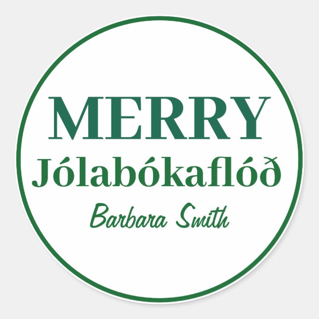 Books & Cosy Nights: Merry Jolabokaflod Classic Ro Round Sticker (Front)