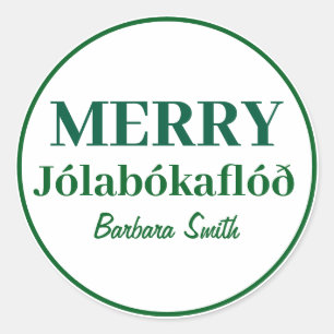 Books & Cosy Nights: Merry Jolabokaflod Classic Ro Round Sticker