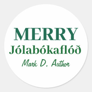 Books & Cosy Nights: Merry Jolabokaflod Classic Round Sticker